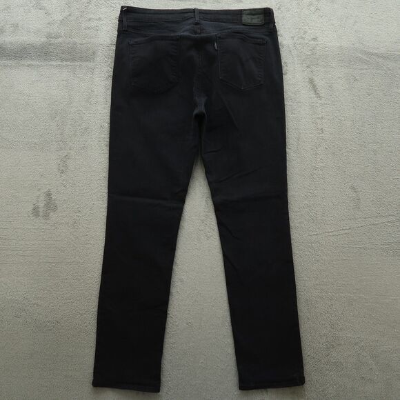Levi's 714 Jeans Womens Size 31 Black Mid-Rise Straight Denim 30" Inseam Stretch - Picture 11 of 16